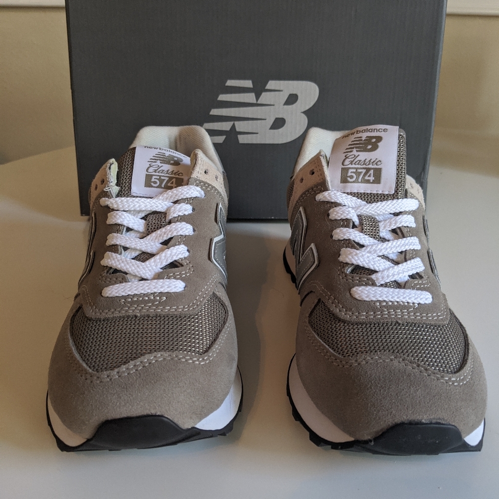 New Balance 574 Suede Sneaker Grey/White, …